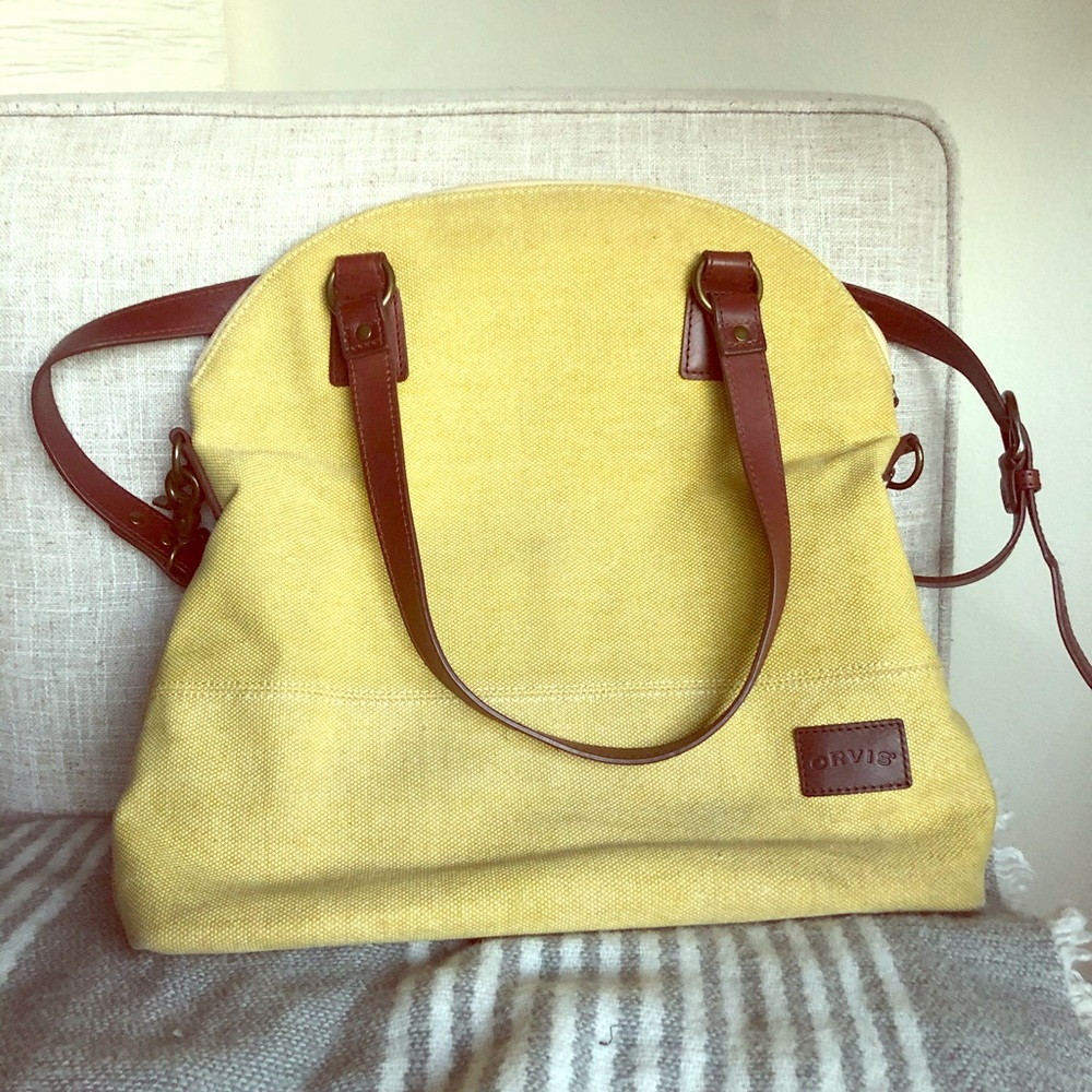Vtg Orvis Canvas Shoulder Crossbody Lrg Purse Tote